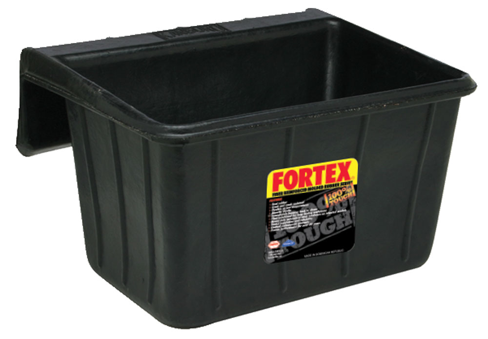 Fortex Industries 2 gal. Rubber Feeder Pan, Black at Tractor