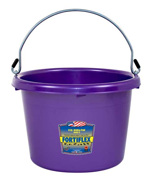N400-8-Utility-Pail-8Qt - PEARLIZED-DEEP-PURPLE - Front-View - with product label