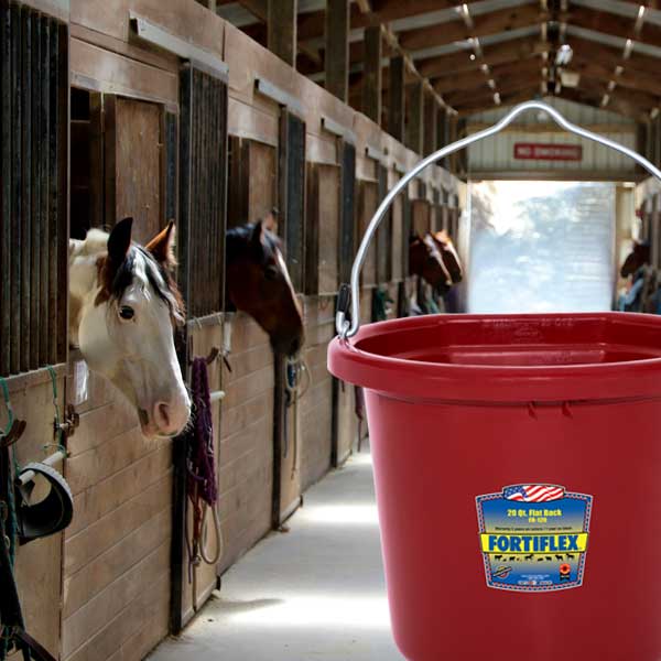 Collapsible Water Bucket Horses Trail Riding RED